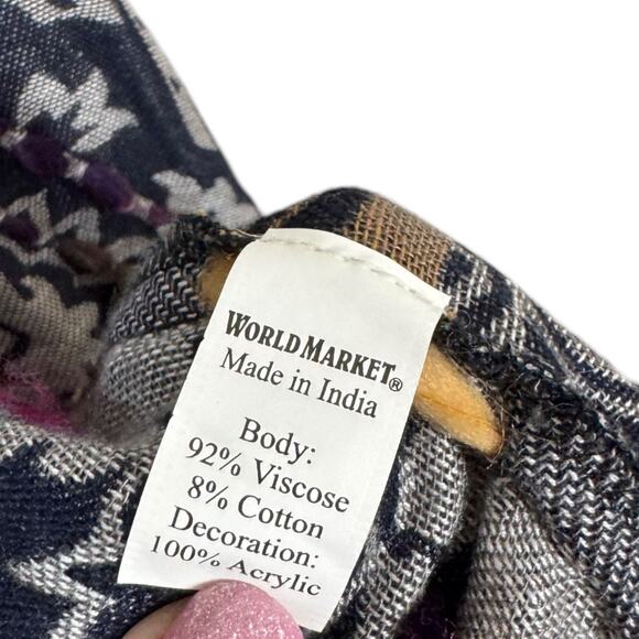 World Market Paisley Embroidered Kimono One Size Multicolor Festival Boho - Picture 6 of 6